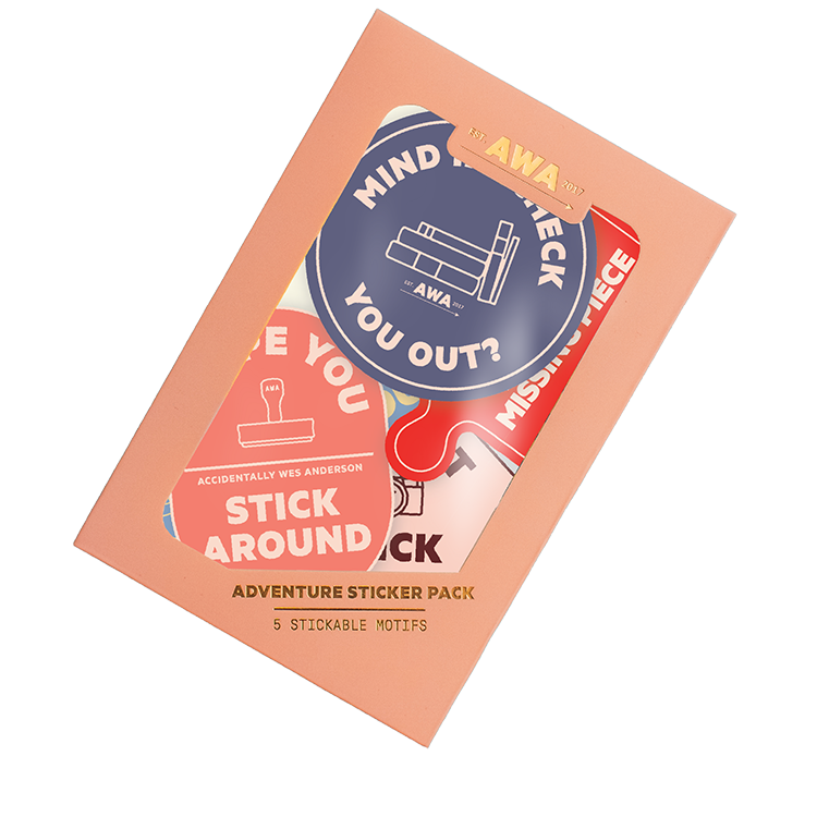 A sticker pack with various designs, including hearts and text, meant for Valentine's Day gifting. The packaging is pink with sticker motifs visible.