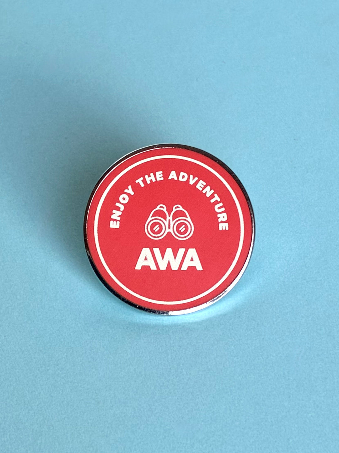 Adventure Pin - Red & White Binoculars