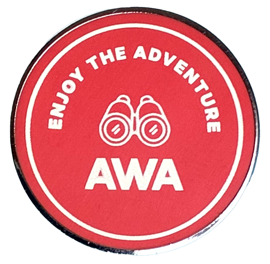 Adventure Pin - Red & White Binoculars