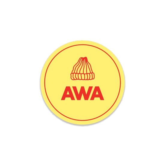 Sticker - "AWA Hat" - Yellow (2")