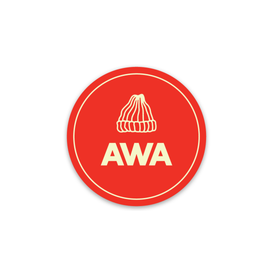 Sticker - "AWA Hat" - Red (2")